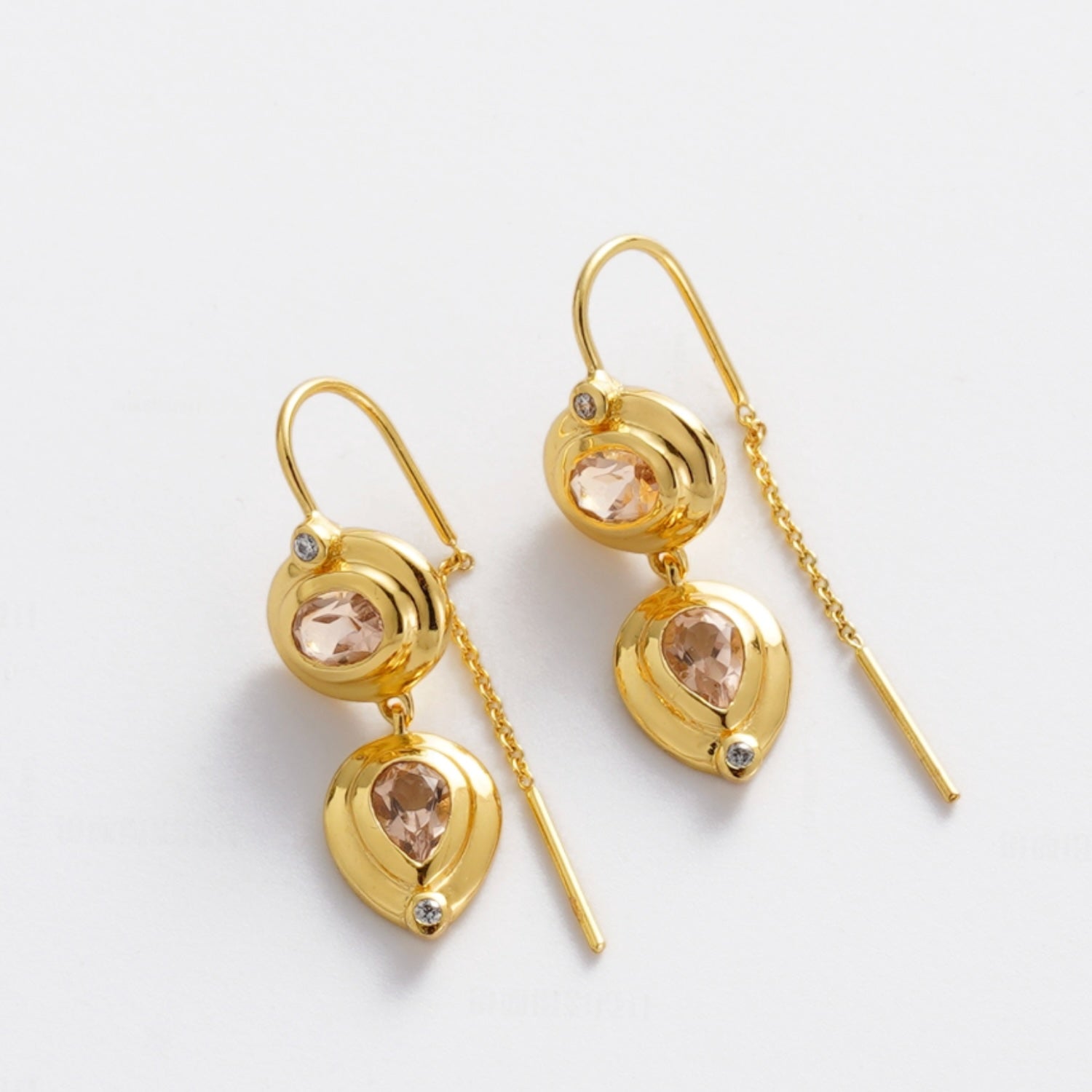 Chloe Threading Earrings - Morganite