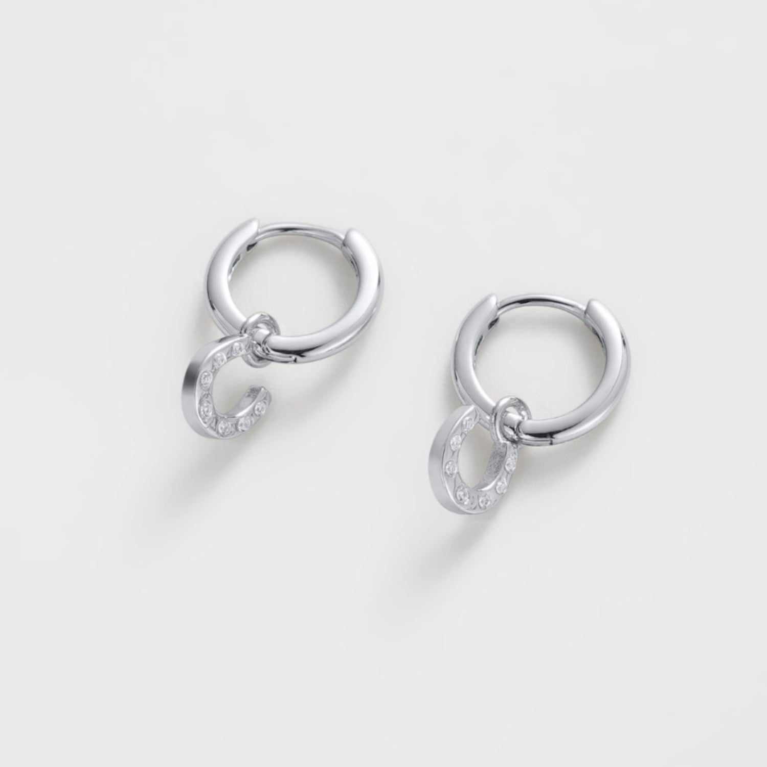 Lucky Hoop Earrings - Silver