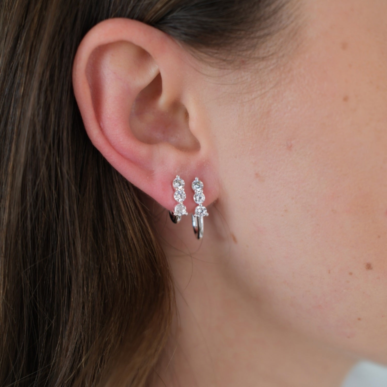 Mara Huggie Earrings - Silver