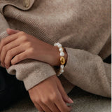Pearl Bracelet - Gold Bean
