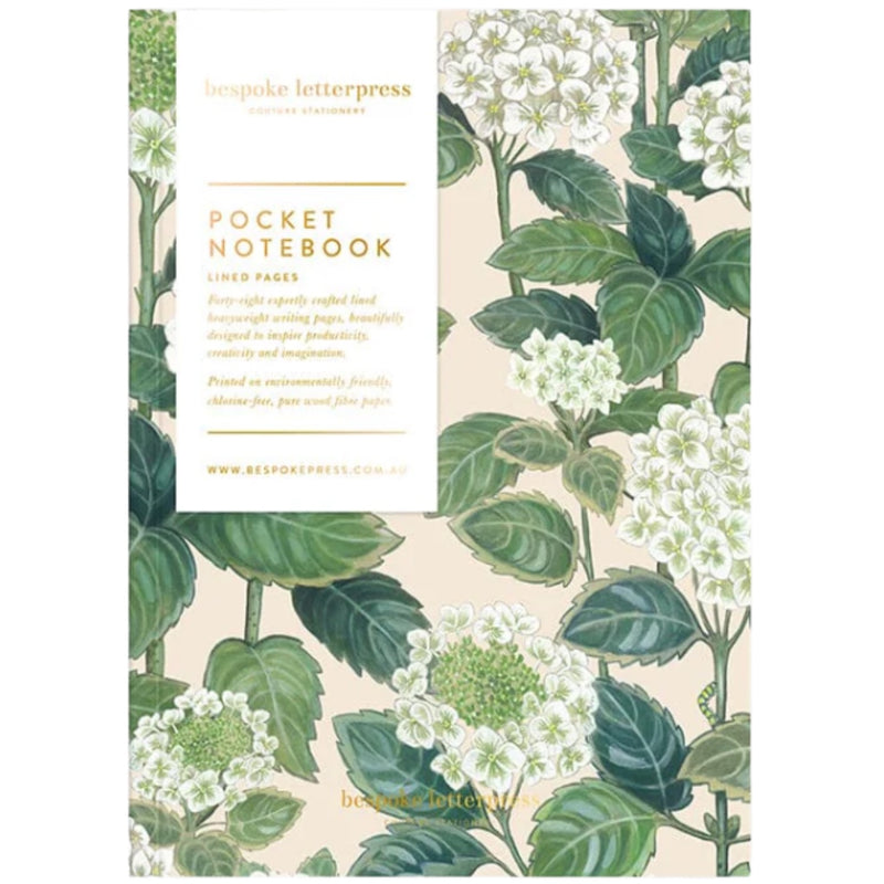 Pocket Notebook Hydrangea lined