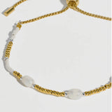 Pearl Station Bracelet - Gold Plated