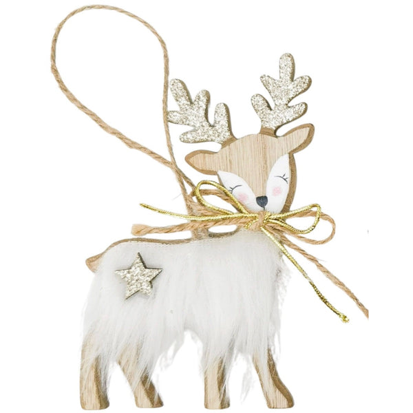 Fluff Reindeer  Deco White