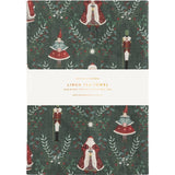 Linen Tea Towel - Mr & Mrs Clause