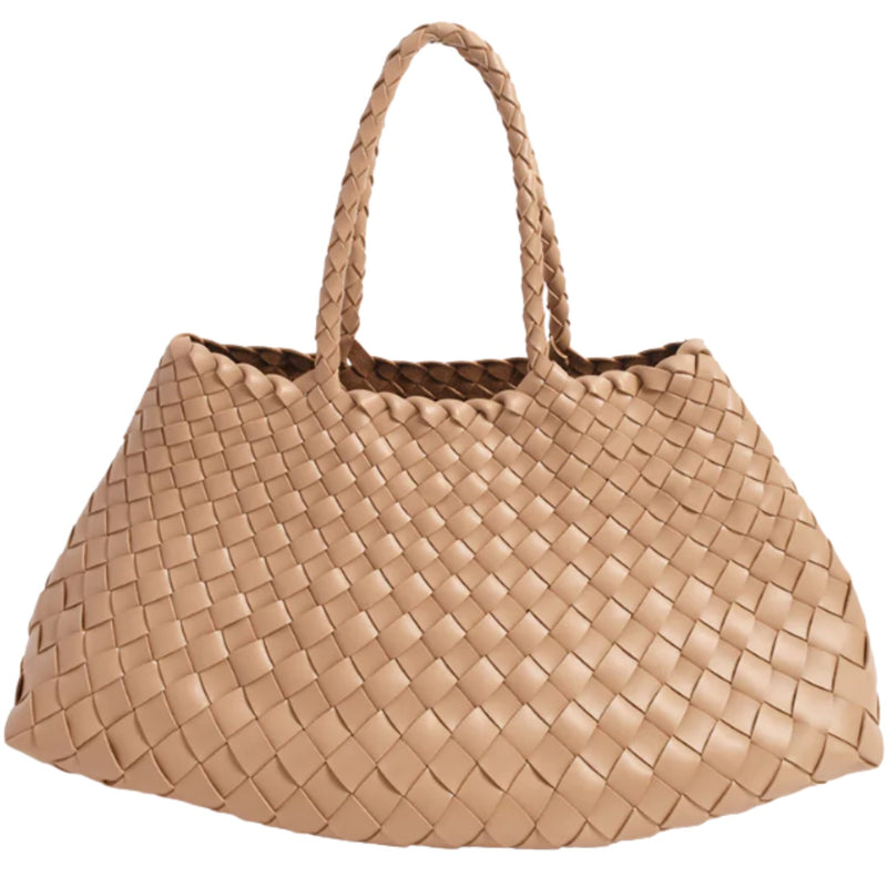 Rani Woven Fan Tote - Camel