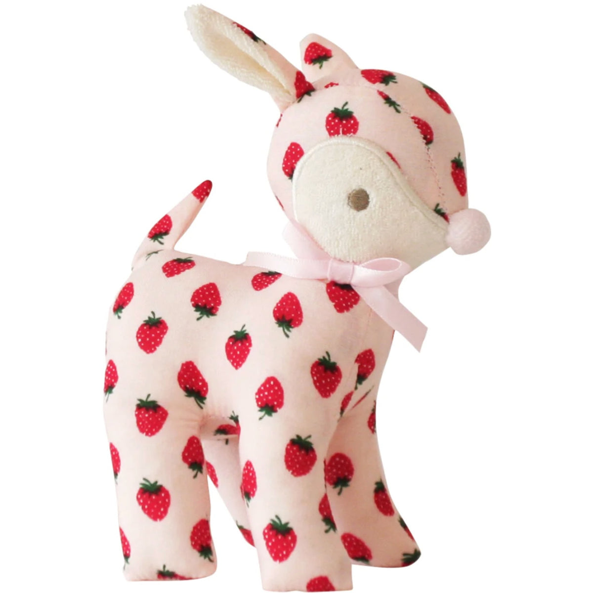 Baby Deer Rattle 16cm - Strawberry
