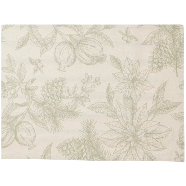 Poinsettia Table Runner 35x140cm - Olive