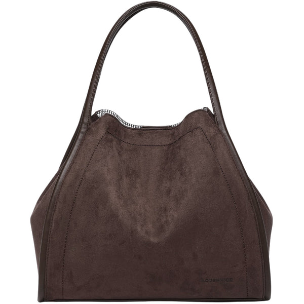 Sutton Suedette Shoulder Bag - Chocolate