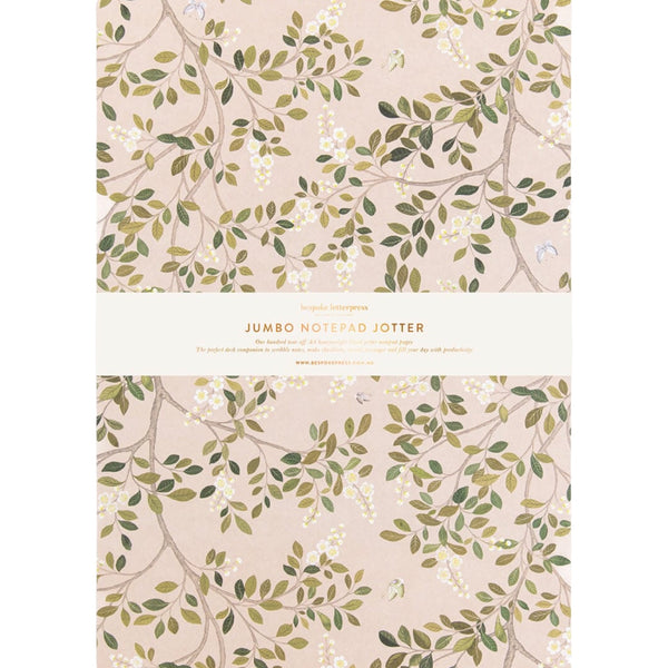 White Blossoms Jumbo Jotter