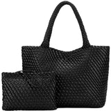 St Moritz 2pc Woven Bag - Black