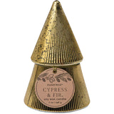 Gold Stacked Tree Candle - Cypress & Fir