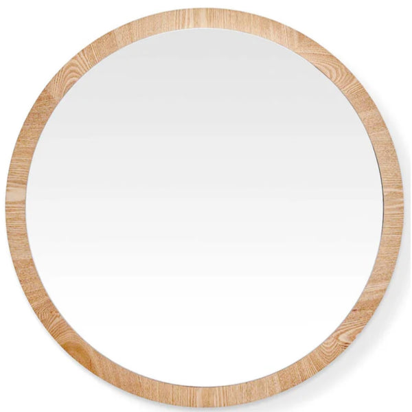 Clyde Round Oak Mirror Small