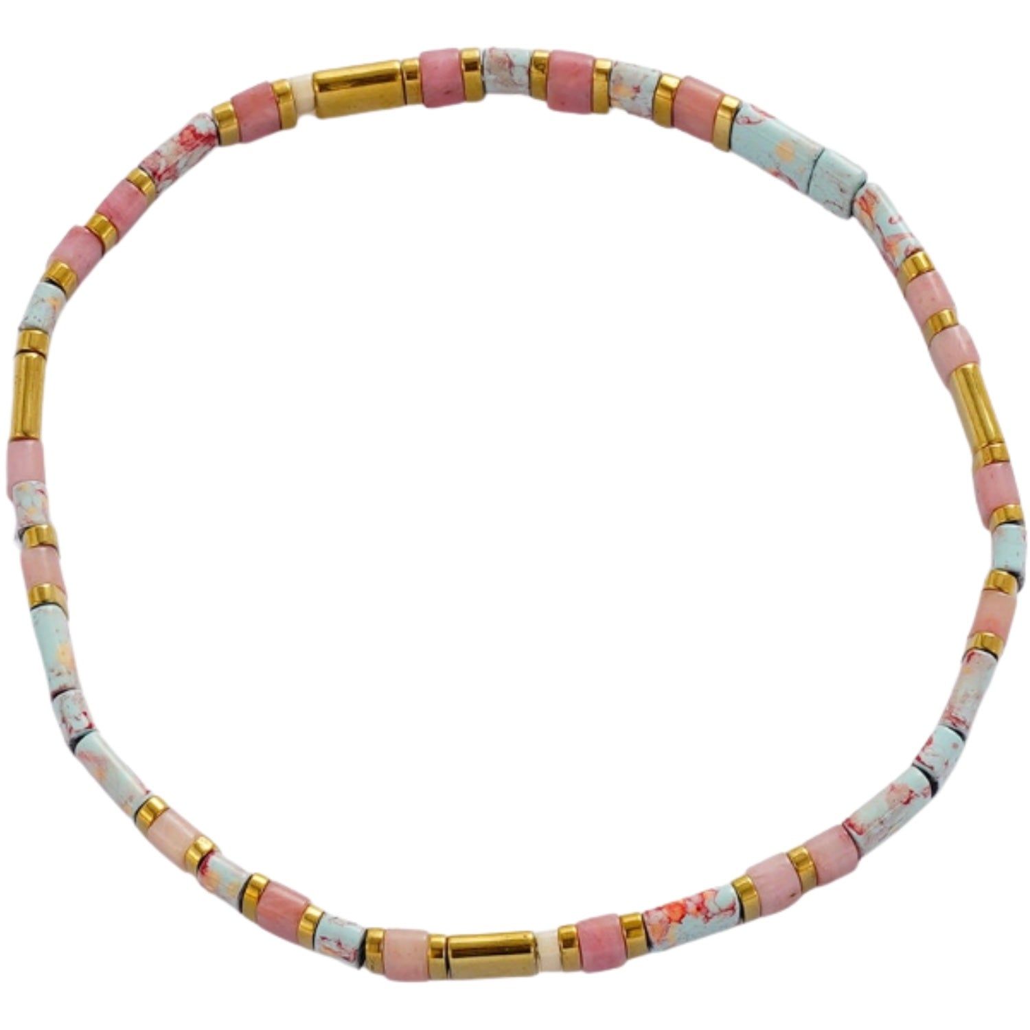 Tile Bracelet - Teal/Blush