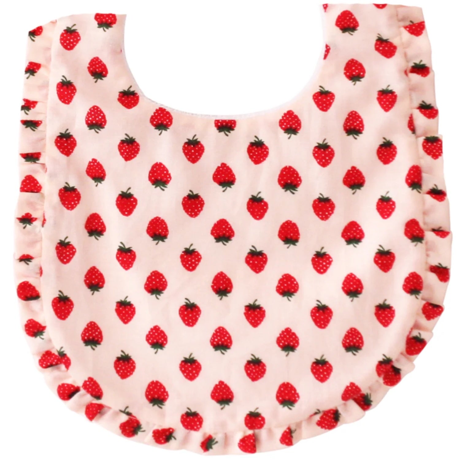 Scallop Bib - Strawberry