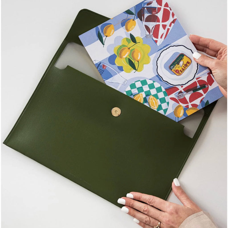 A4 Document Wallet - Olive