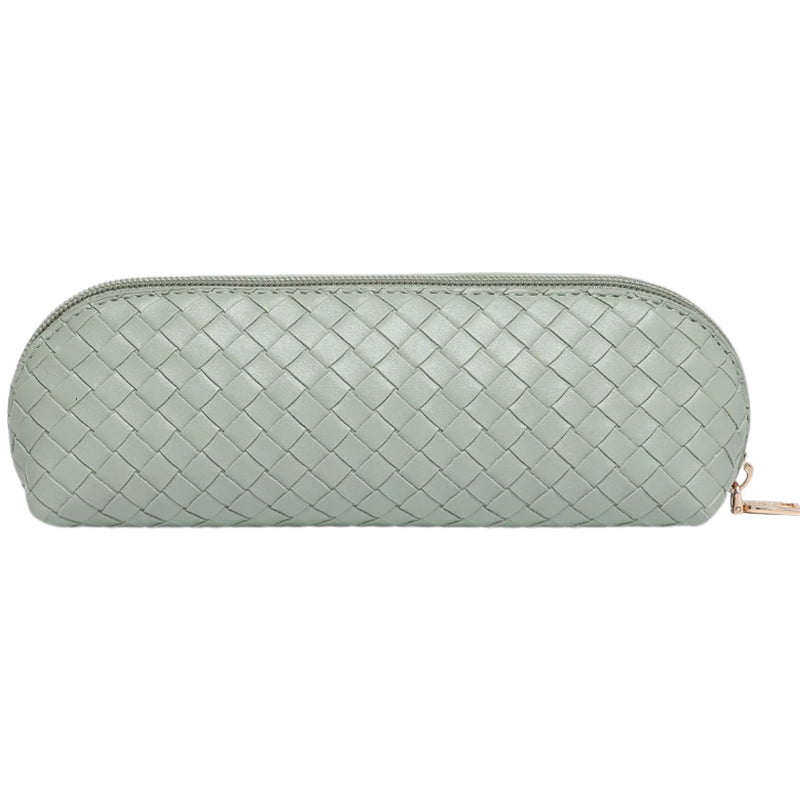 Jayne Woven Makeup Bag- Sage Green