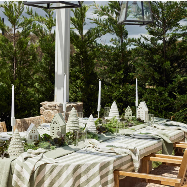 Estelle Tablecloth 150x350cm - Green Stripe