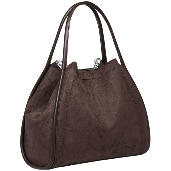 Sutton Suedette Shoulder Bag - Chocolate