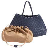 Rani Woven Fan Tote - Blue