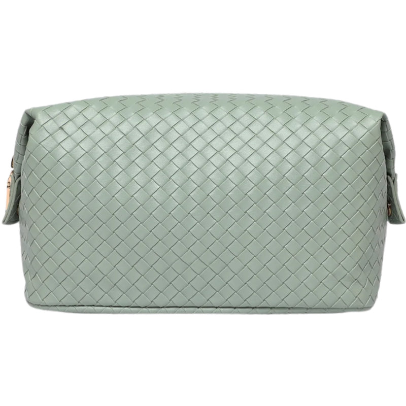 Lucinda Woven Cosmetic Case - Sage Green