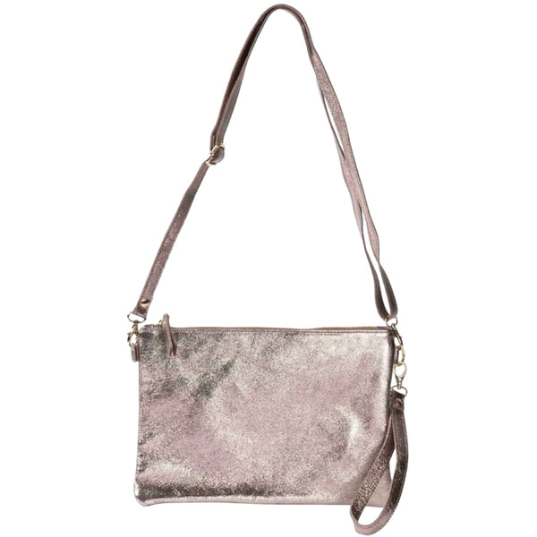Clutch Xbody Bag - Metallic Champagne