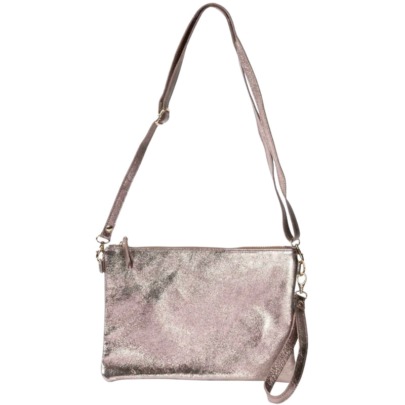 Clutch Xbody Bag - Metallic Champagne