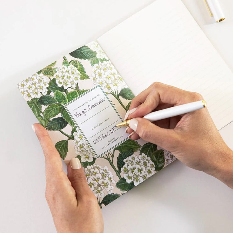 Pocket Notebook Hydrangea lined