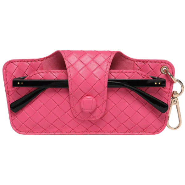 Skittle Sunglass Case - Woven Hot Pink