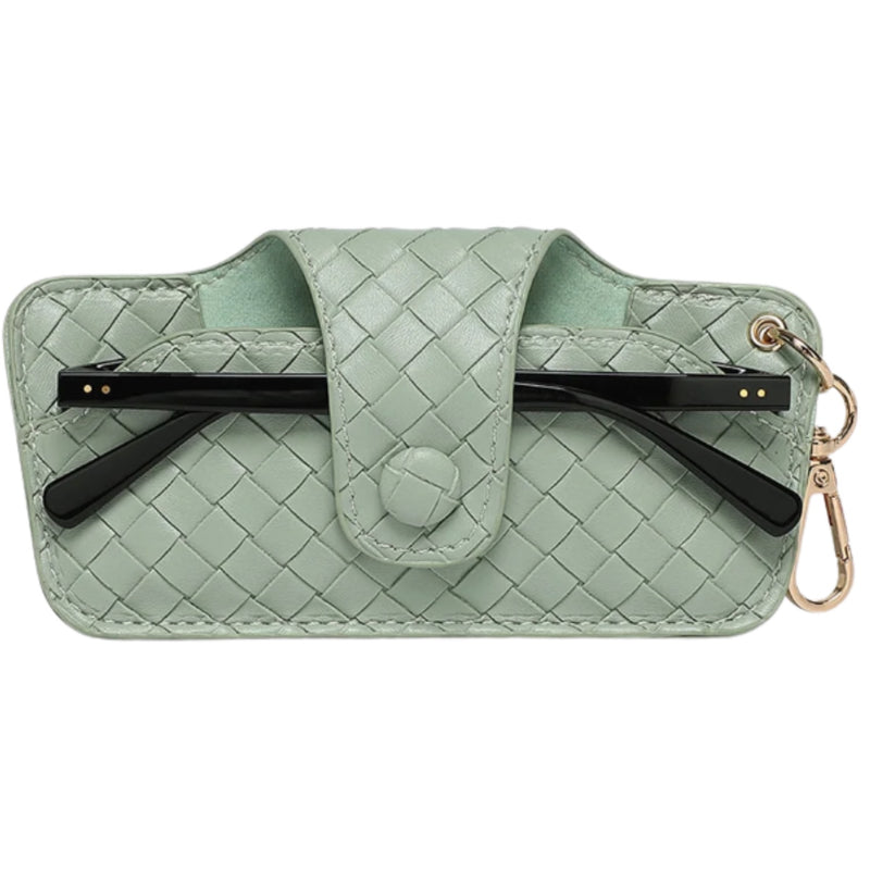 Skittle Sunglass Case - Woven Sage Green