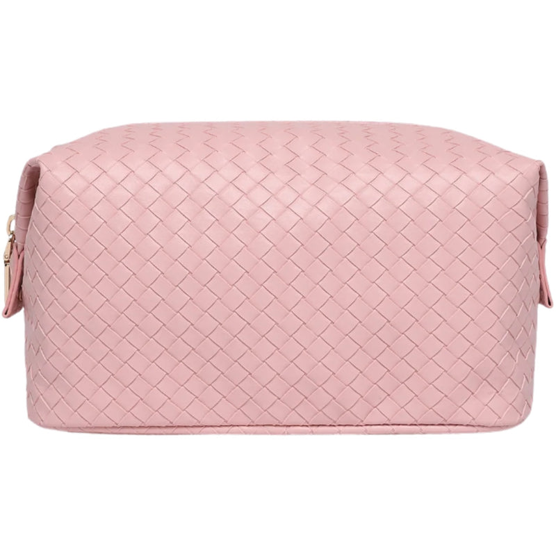 Lucinda Woven Cosmetic Case - Pink