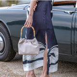 Catalina Bamboo Handle Bag - Oatmeal