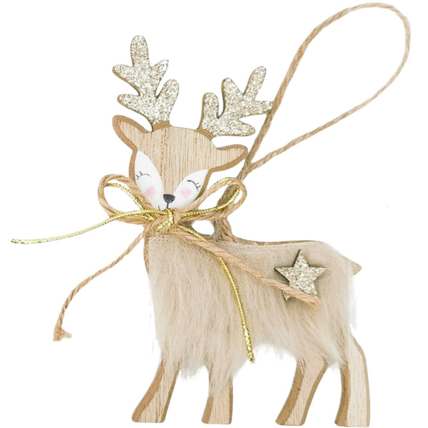 Fluff Reindeer  Deco White