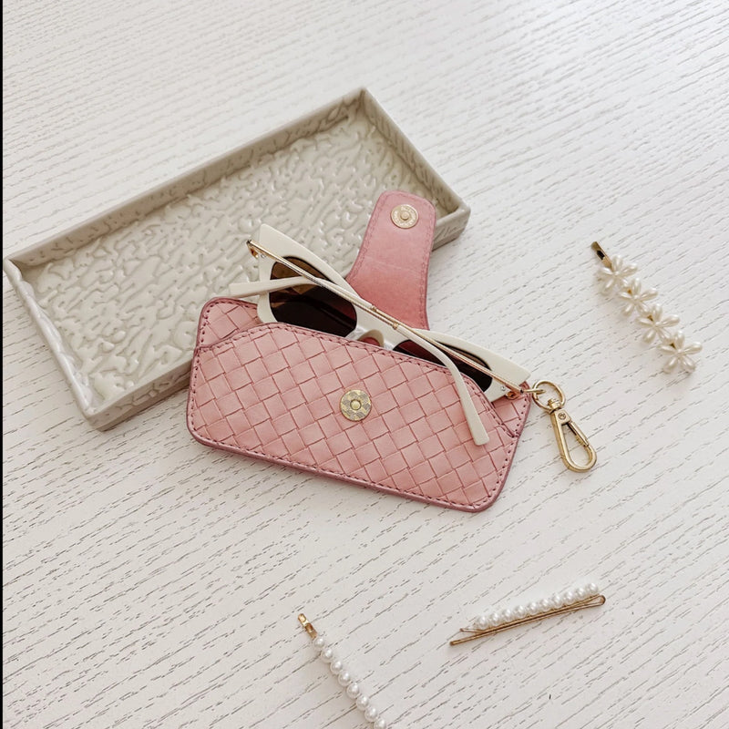 Skittle Sunglass Case - Woven Pink