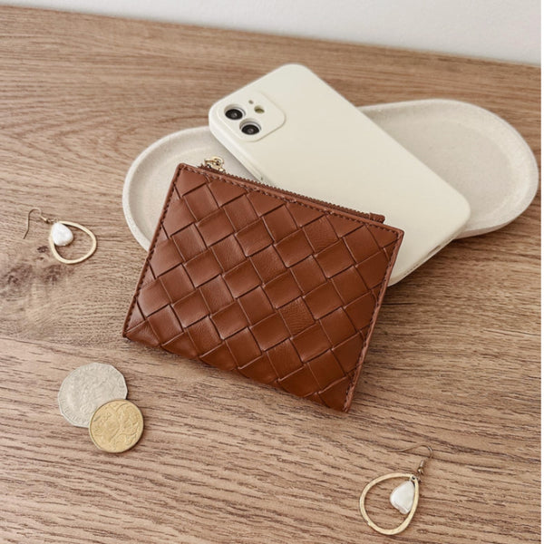Lily Woven Wallet - Tan
