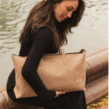 Elke Suede Tote Bag - Honey