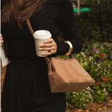 Nicole Suede Handbag - Honey