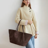 Sawyer Suede Tote Bag - Chocolate