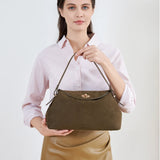 Nicole Suede Handbag - Olive