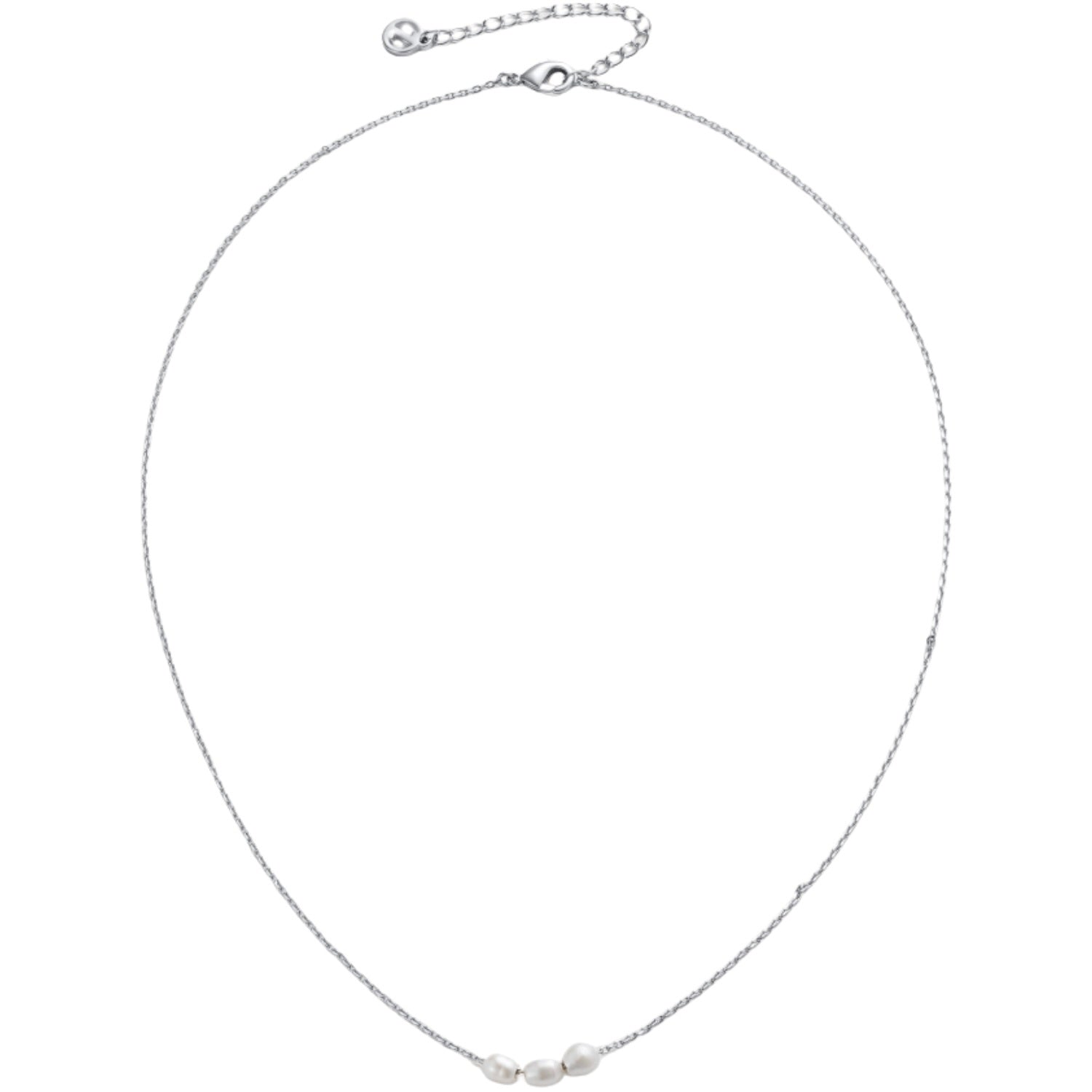 Mini Pearl Necklace - Silver