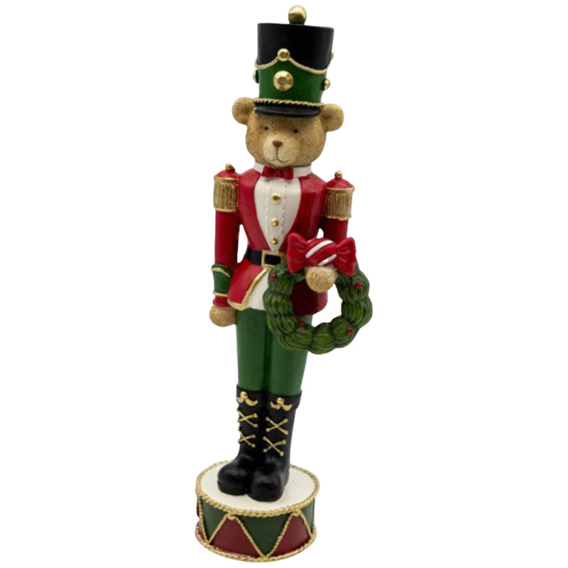 32cm Bear Soldier w/ Wreath