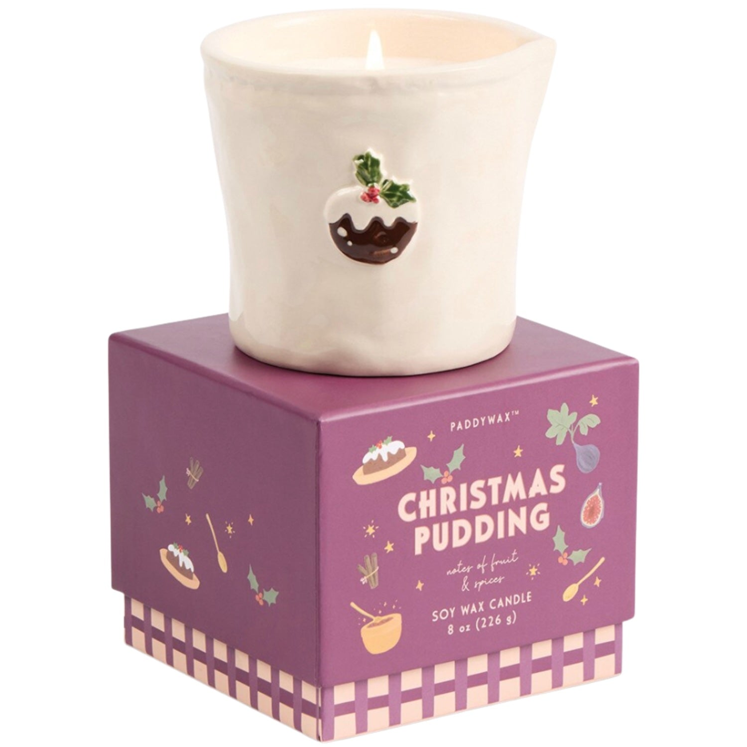 Ceramic Candle - Christmas Pudding