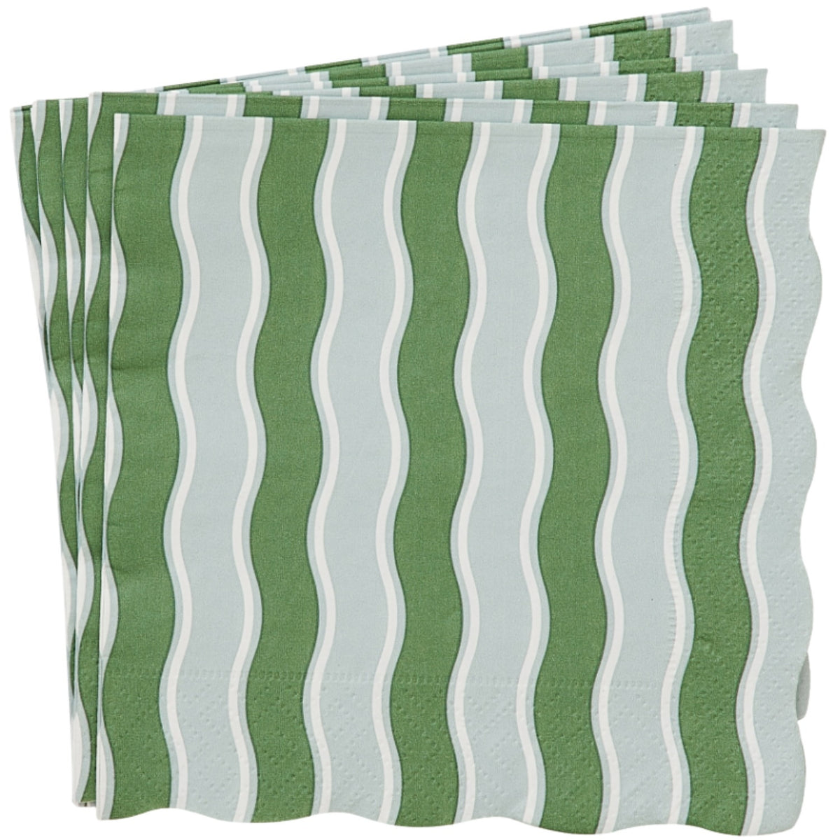 Wavy Cocktail Napkins - Green