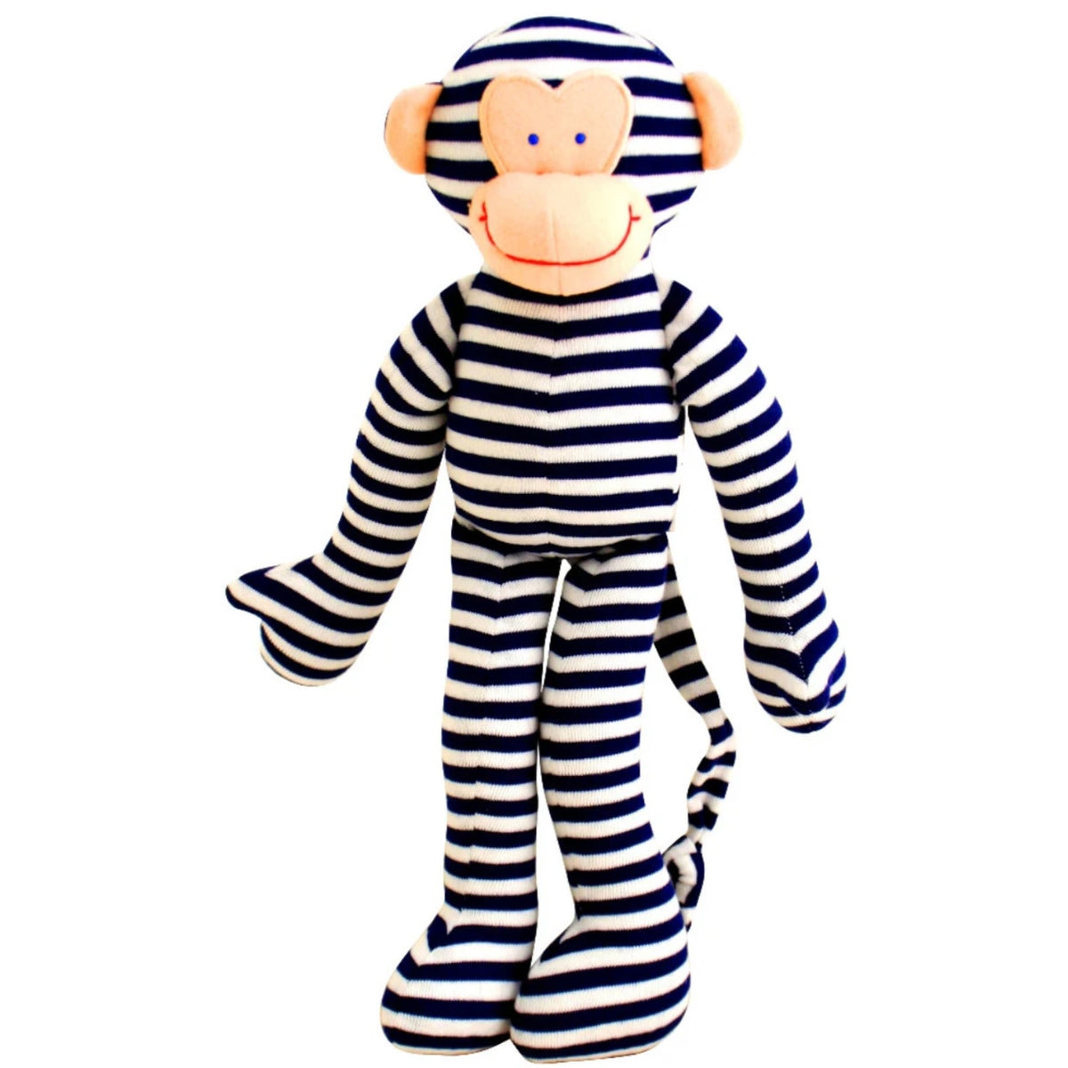Monkey Rattle - Navy Stripe 30cm