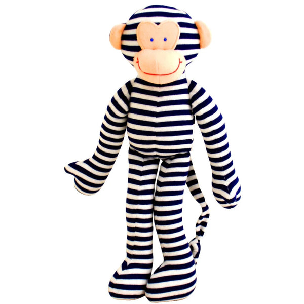 Monkey Rattle - Navy Stripe 30cm