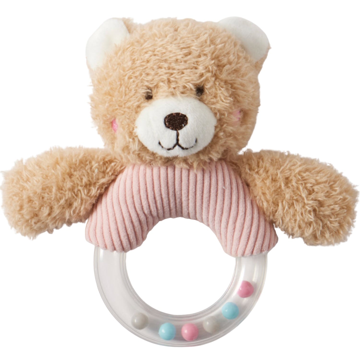 Teddy Bear Rattle - Pink