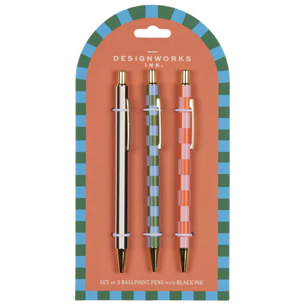 Pen Set - Stripes/Checks