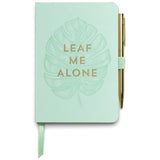 Sass Notebook w/ Pen - Leaf me Alone