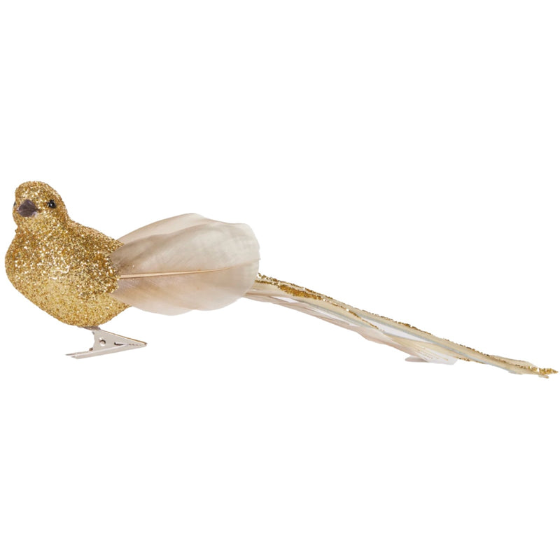 Gold Feather Bird Clip