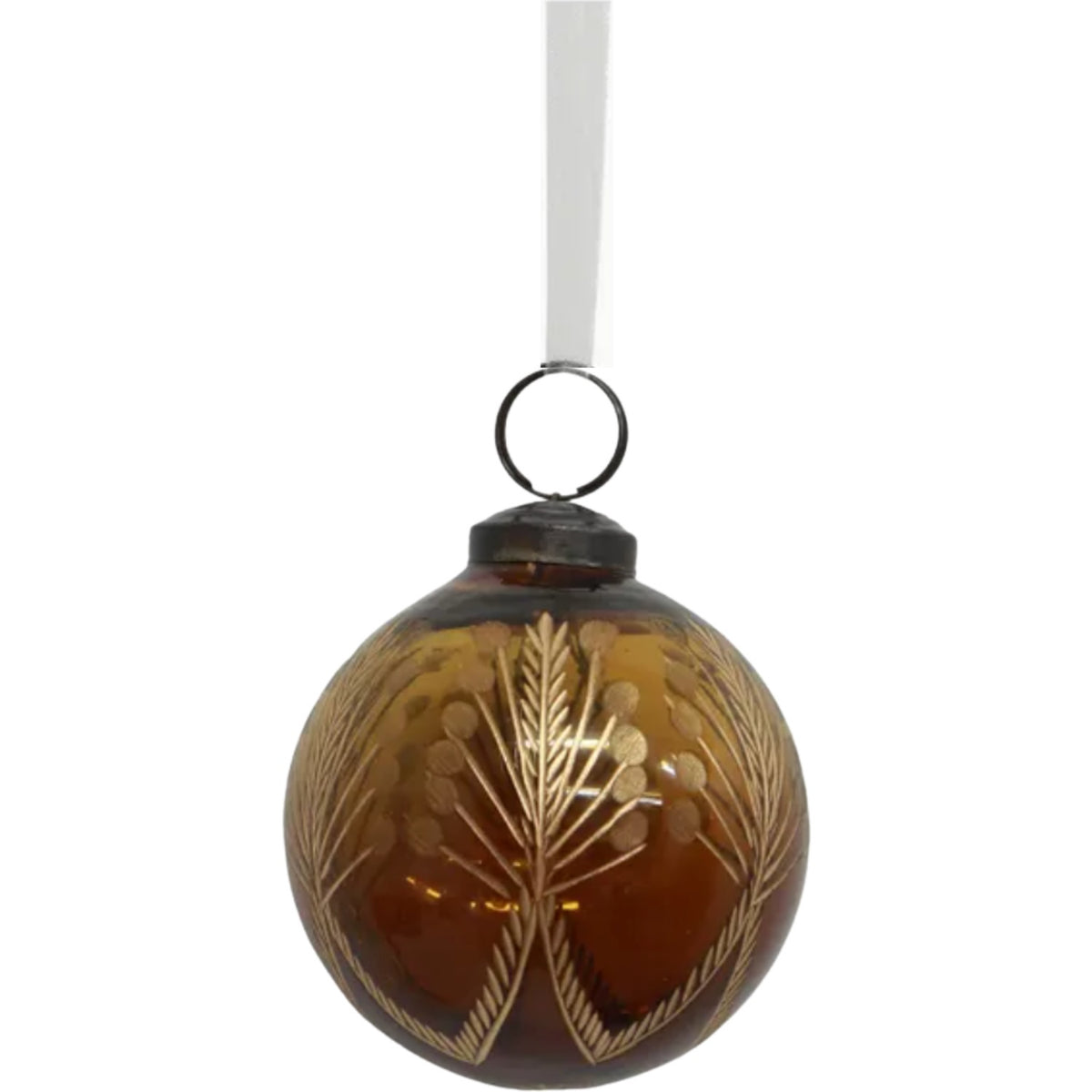 Amina Glass Bauble - Amber/Gold