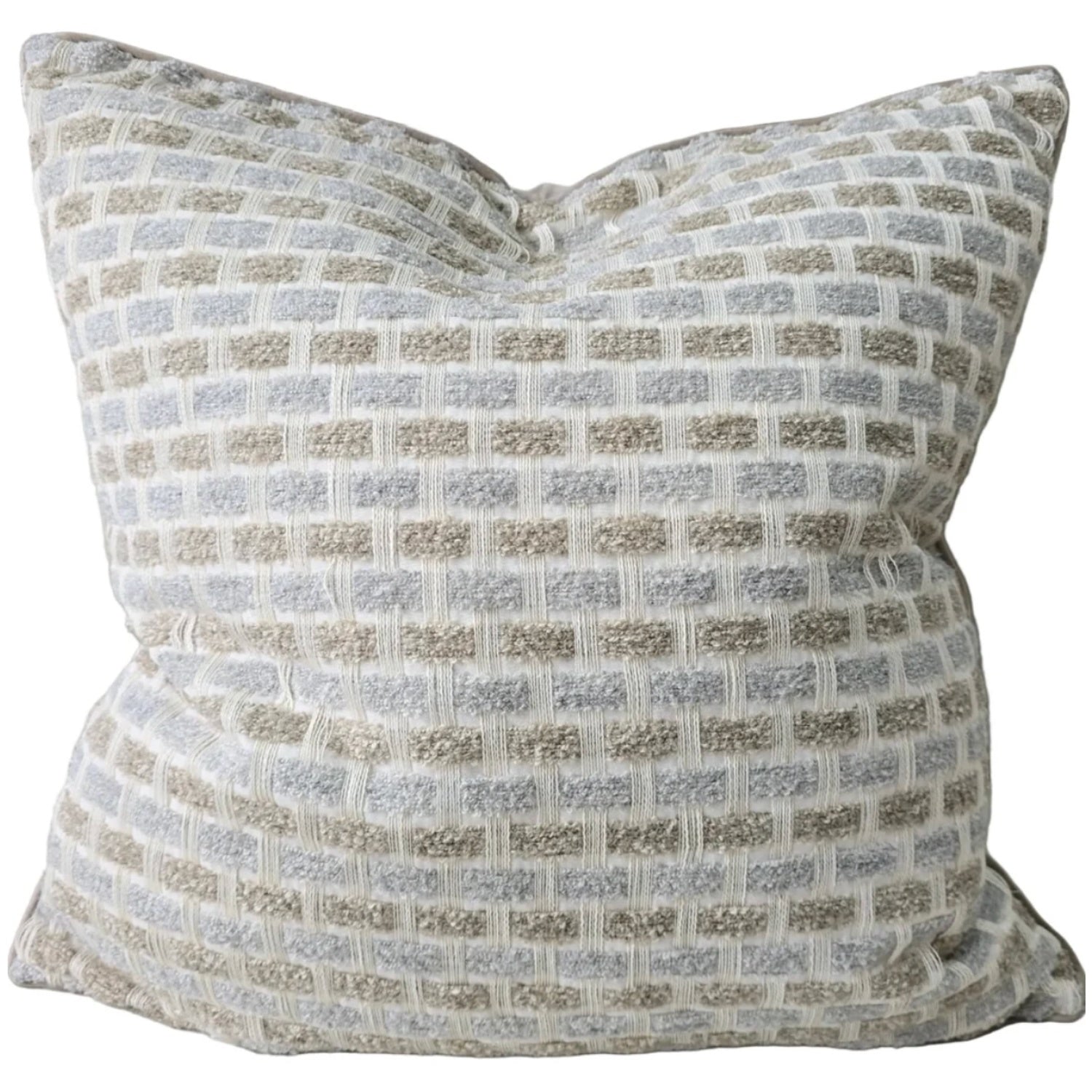 Lattice Cushion 55cm - Beige/Blue Grey